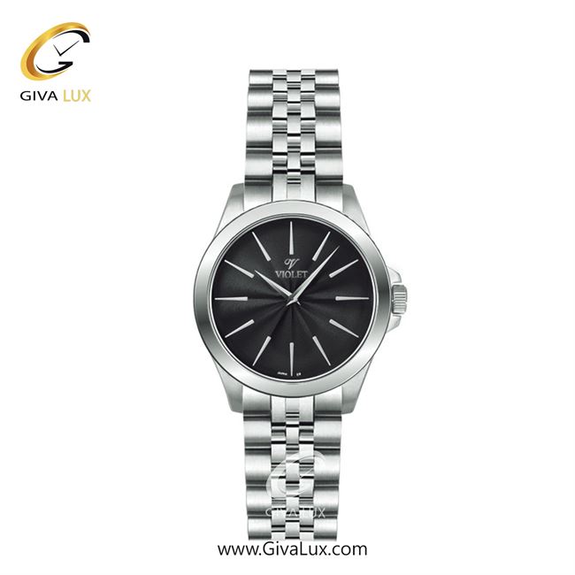 ساعت مچی اورجینال زنانه ویولت VIOLET نقره ای | نقره ای| مشکی| کد رفرنس 0591 سایز کوچک